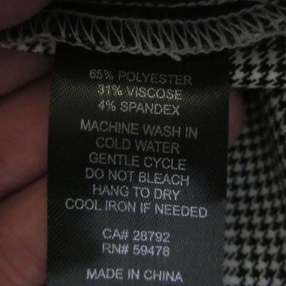 Nicole Miller New York Pants 4 Black/White Plaid Wide Leg - Picture 7 of 7